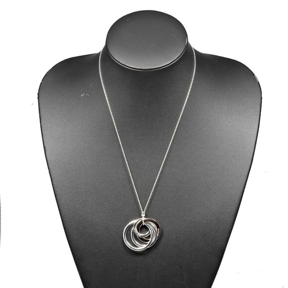 TIFFANY&Co. 1837 Interlocking 4 Circles Necklace Silver925/Rubedo metal 13 - Picture 1 of 7